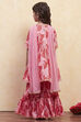 Pink Cotton Printed Gathered Suit Set image number 4