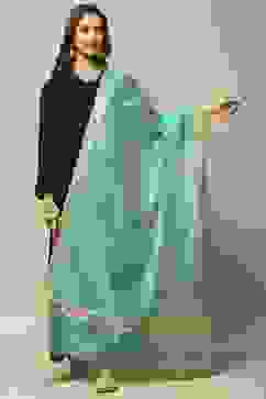 Blue Art Silk Yarndyed Dupatta image number 2