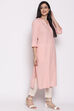 Blue Cotton Solid Kurti image number 3