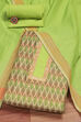 Grey Cotton Handloom Unstitched Suit Set image number 0