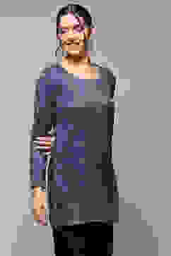 Teal Poly Cotton Straight Printed Kurti image number 4