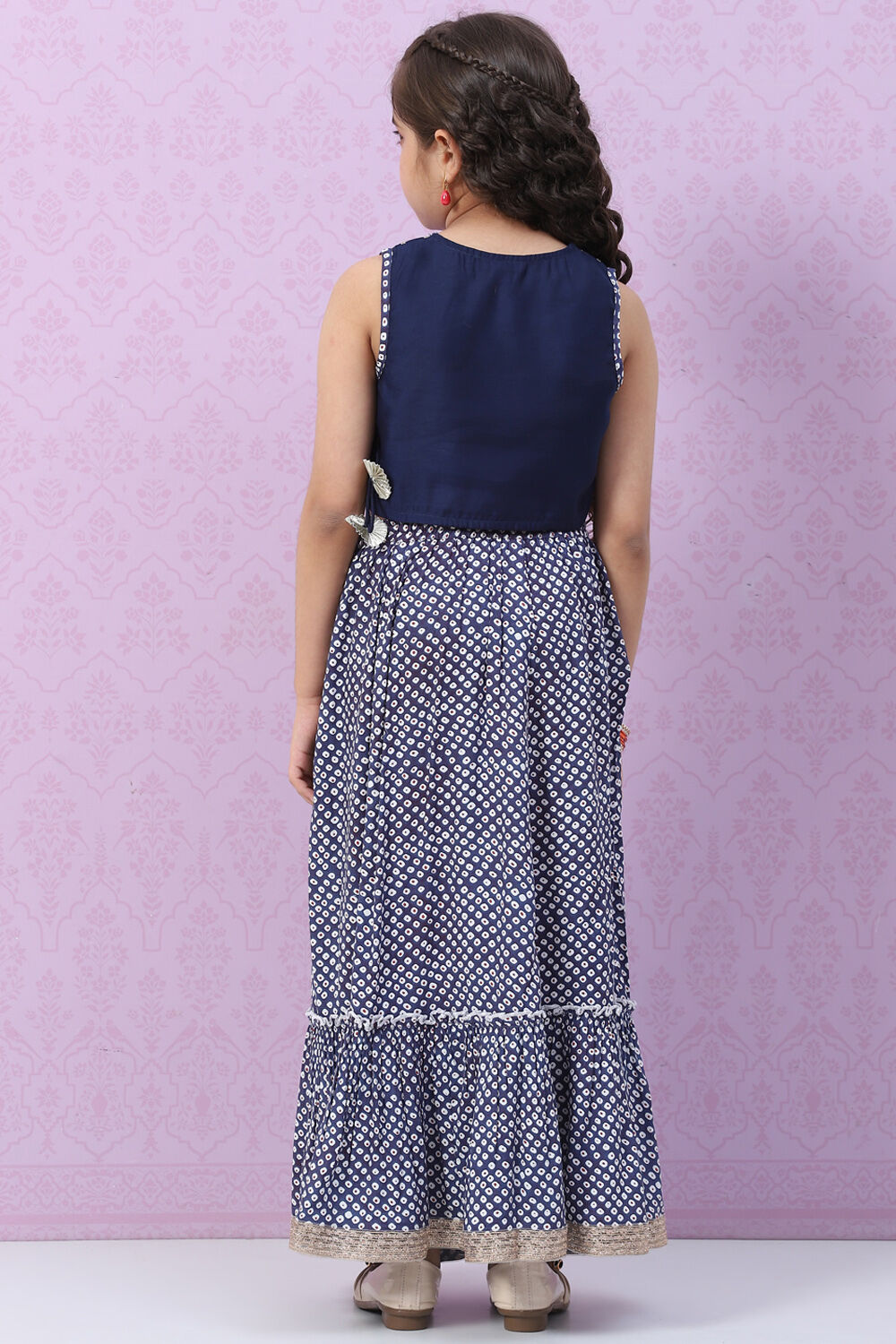 Blue Art Silk Lehenga Set image number 4