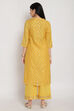 Yellow Cotton Silk Straight Kurta Palazzo Suit Set image number 4