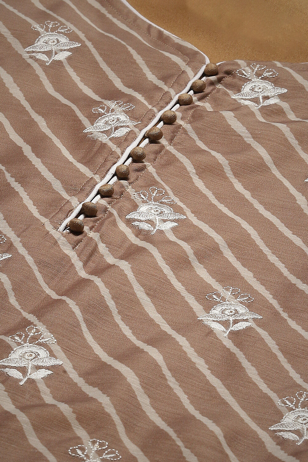 Brown Cotton Digital Print Unstitched Suit Set image number 6