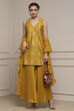 Yellow Viscose Blend A-Line Printed Garara Suit Set image number 0