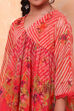 Coral Chiffon Floral Printed Festive Gathered Suit Set image number 1