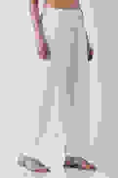 White Viscose Rayon Straight Palazzos image number 3