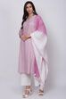 Pink Cotton A-Line Kurta Palazzo Suit Set image number 2