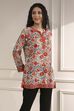 Mustard Red Polyester Straight Printed Short Kurta image number 4