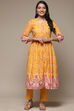 Blue Cotton Gathered Kurta Pants 2 Piece Set image number 6