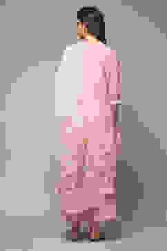 Pink Cotton Straight Kurta Palazzo Suit Set image number 2