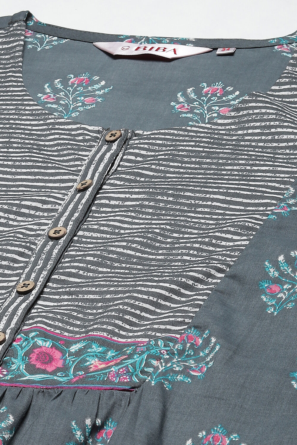 Blue Cotton Straight Suit Set image number 1