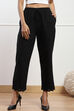 Black Cotton Blend Narrow Pant image number 5
