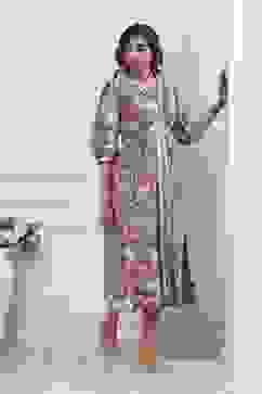 Nude Cotton A-Line Dress image number 4