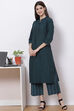 Olive Green Cotton Fusion Wear Set image number 2