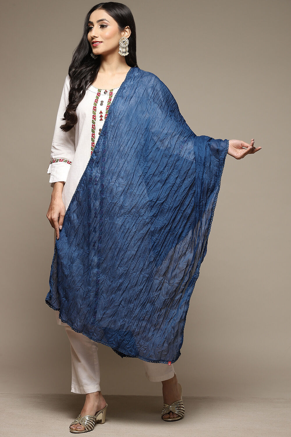 Sky Blue Cotton Dupatta image number 0