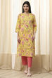 Pink Cotton Straight Printed Kurta image number 5