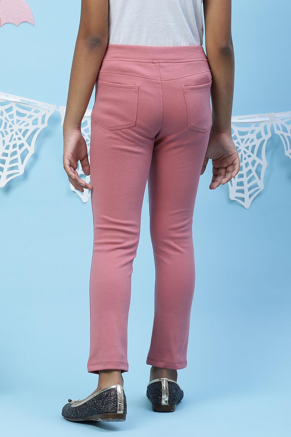 Grey Straight Poly Span Girls Bottom Wear image number 5