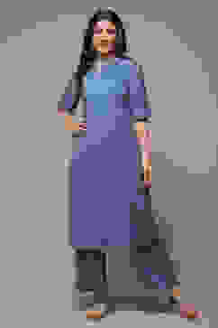 Blue LIVA Straight 2 Piece Set image number 1