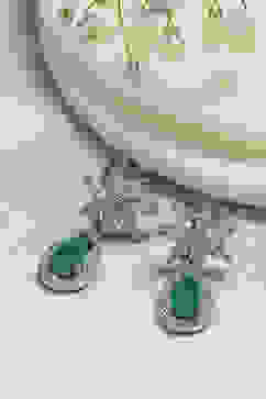 Green Brass Earrings image number 0