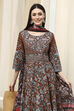Black Cotton Fitted Anarkali Suit Set image number 7