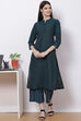 Olive Green Cotton Fusion Wear Set image number 0