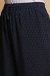 Navy Rayon Asymmetric Kurta Palazzo Suit Set image number 2
