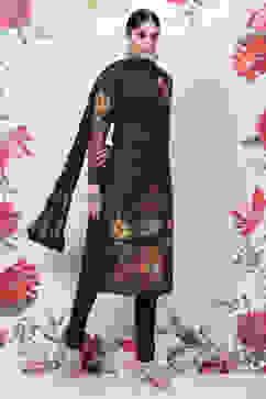 Rohit Bal Indigo Cotton Silk Straight Printed Suit Set image number 0