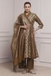 Brown Cotton Anarkali Yarndyed Suit Set image number 6