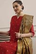 Mustard Polyester Yarndyed Dupatta image number 2