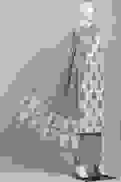 White Cotton Hand Block Print Unstitched Suit Set image number 4