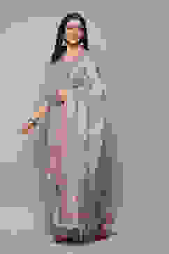 Cream Cotton Silk Straight Yarndyed Kurta Sharara Suit Set image number 4