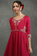 Rohit Bal Pink Silk Chanderi Floral Anarkali Suit Set image number 1