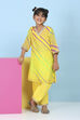 Yellow Cotton Striped Straight Suit Set image number 6