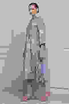 Blue Floral Printed Asymmetric Suit Set image number 3