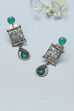 Oxidised Green Alloy Earrings image number 0