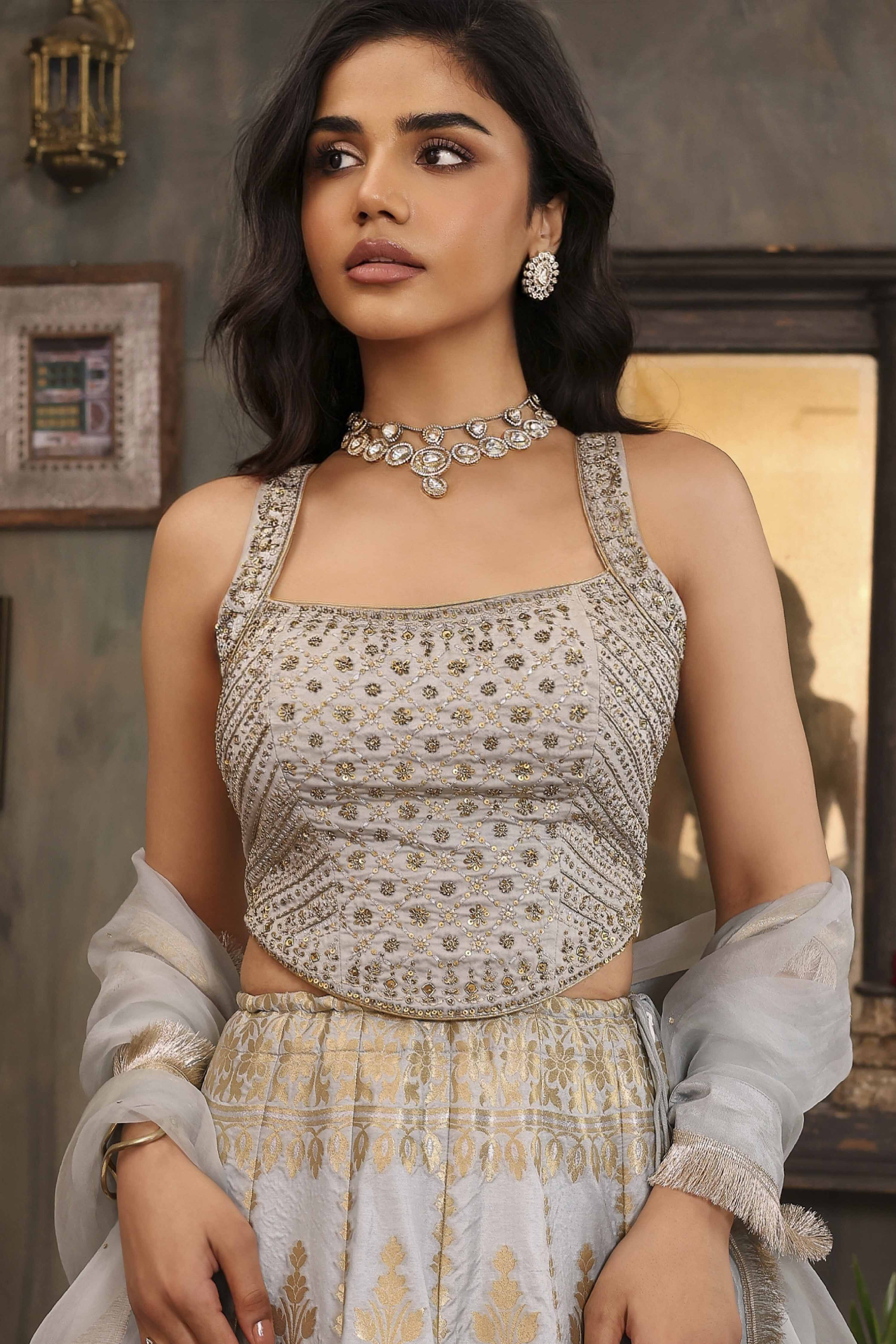 Fuchsia Cotton Kalidar Dyed Lehenga Set image number 1