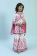 Off-White and Pink Cotton Peplum Suit Set image number 6