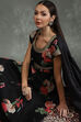 Rohit Bal Black Silk Chanderi Floral Printed Anarkali Suit Set image number 0