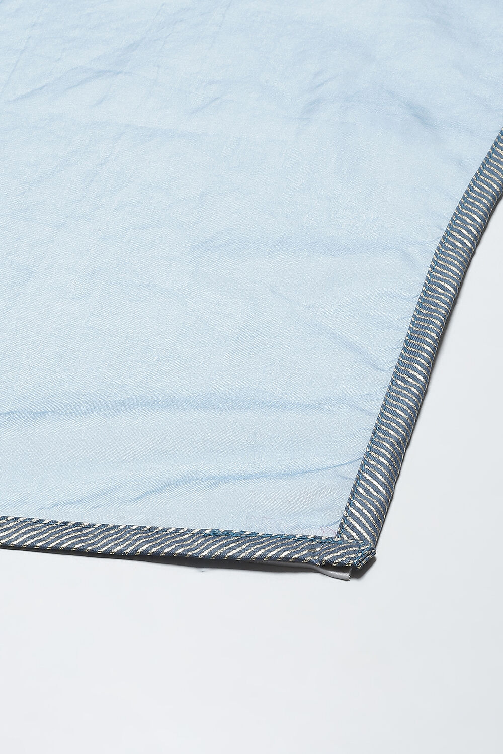 Sky Blue Printed Straight Kurta Salwar Suit Set image number 3