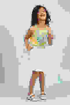 White Cotton Schiffli Skirt image number 0