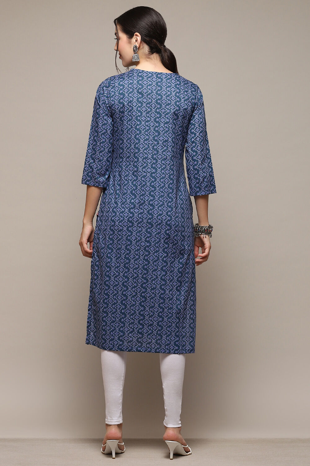 Maroon Cotton Narrow Printed Suit Set image number 3