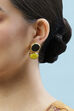 Yellow Black Brass Earrings image number 1