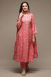 Pink Modal Machine Embroidered Unstitched Suit Set image number 8