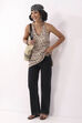Beige Cotton All-Over Floral Tie-Up Back Kurti