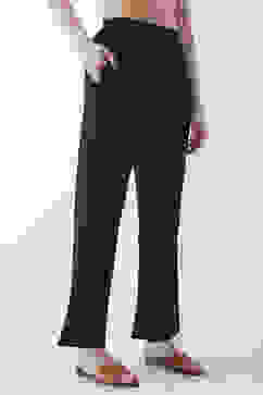 Navy Blue Solid Wide Leg Pants image number 3