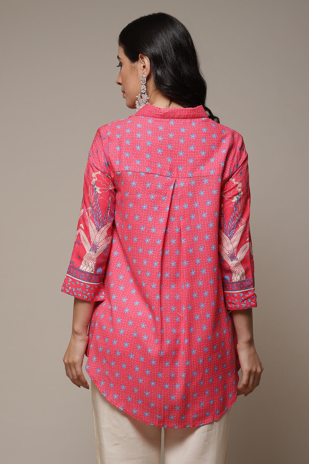 Ecru Rayon Printed Shirt image number 2