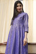 Lavender Cotton Layered Anarkali Dress image number 5