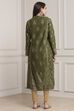 Green Viscose Rayon Straight Kurta Pants Set image number 4