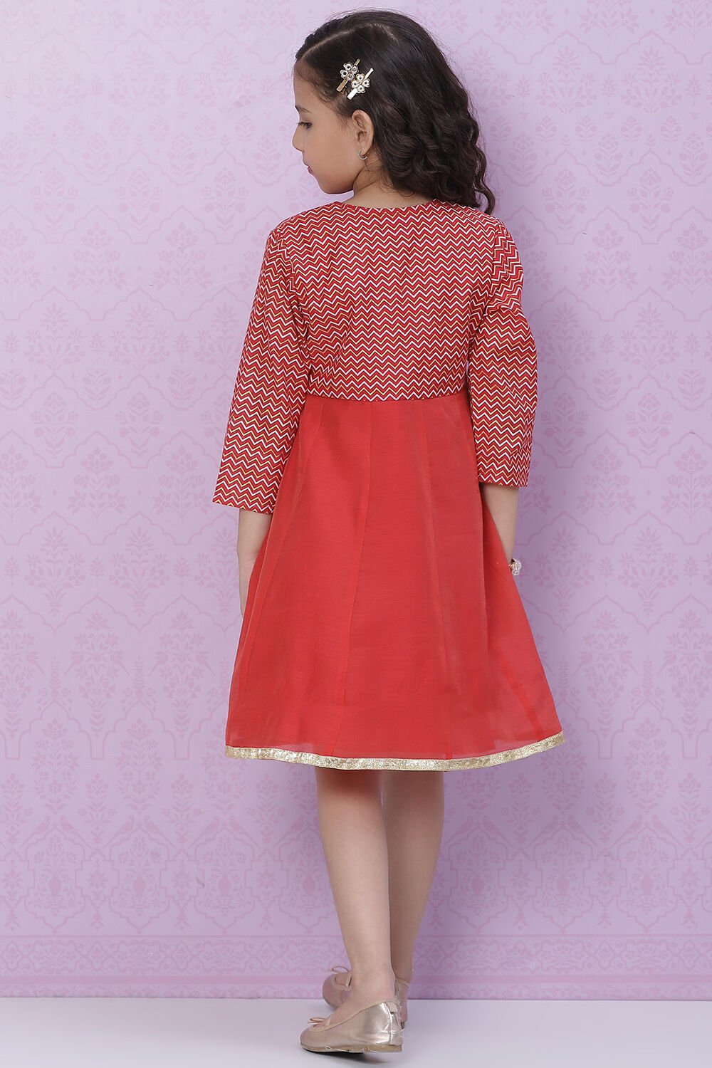 Pink Art Silk Short Kurti image number 4